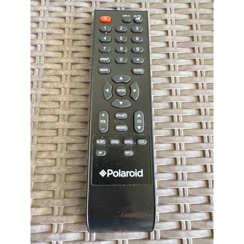 Polaroid TV Remote Control Black Replacement Unit‎ No Battery Cover
